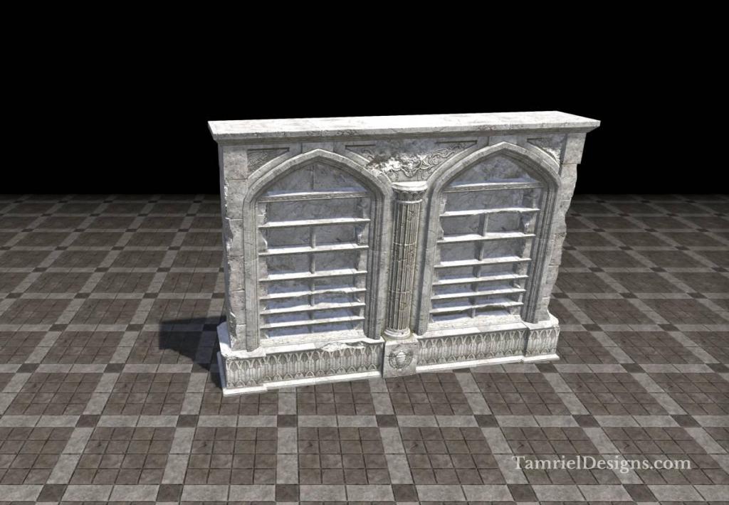 Alinor Bookcase Wall, Timeworn